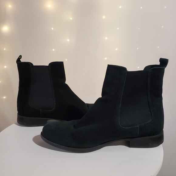 La Canadienne Sara Waterproof Suede Leather Chelsea Ankle Boots Womens 9 Black - Picture 6 of 12